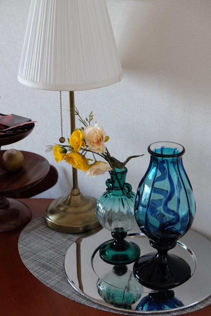 舩木倭帆 吹きガラス 花瓶 花器 骨董 民藝ガラス グラス 横山秀樹 小谷眞三