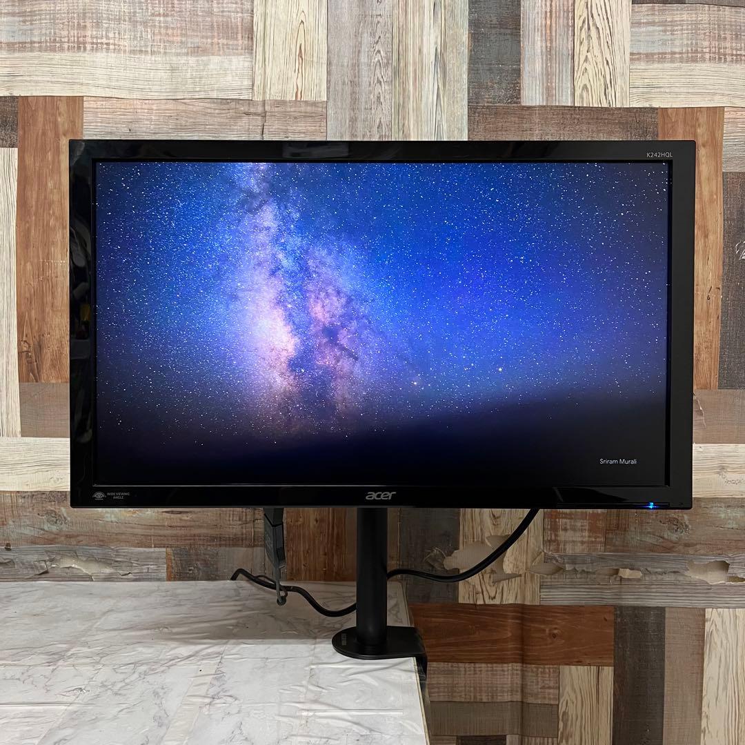 即日受渡❣️全国送料込3年前購入acerフルHD24型液晶モニターアームスタンド付
