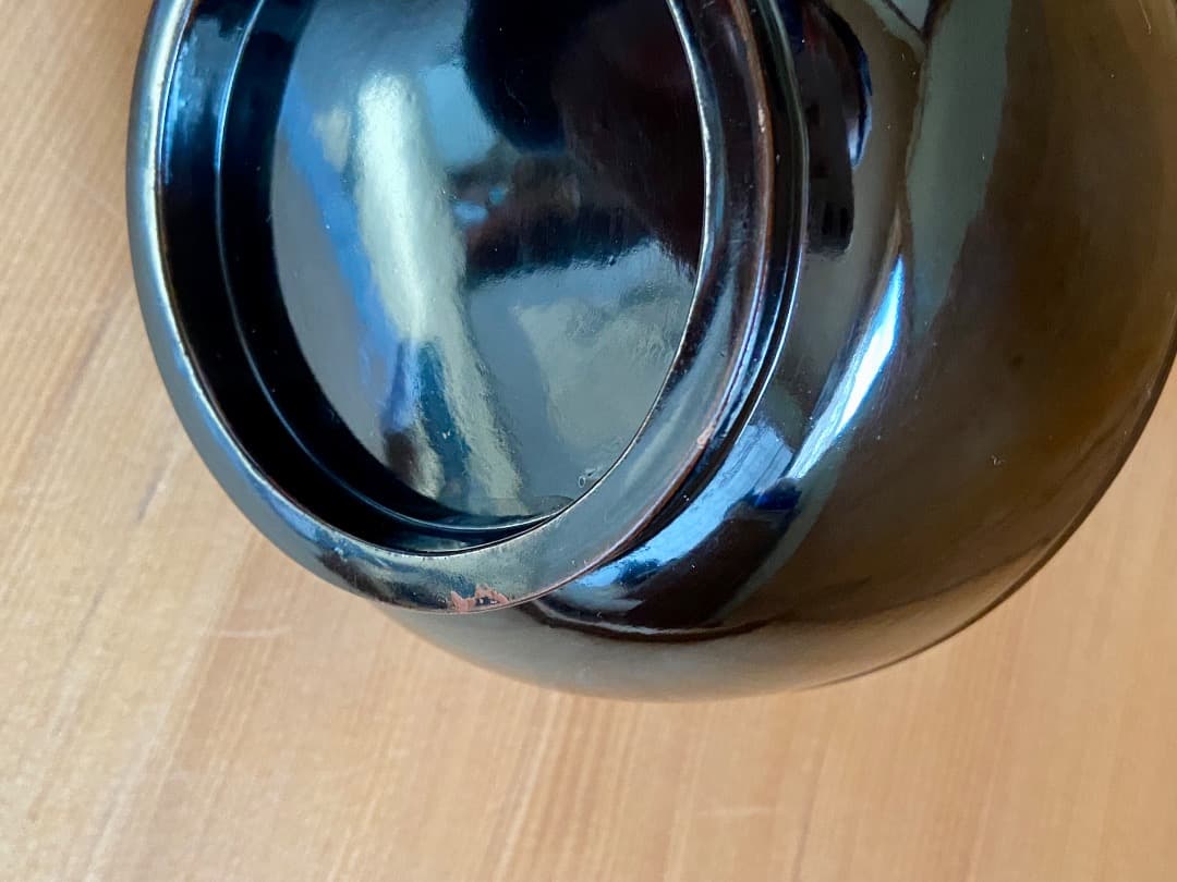 能登に伝わる古民芸 黒漆 福良雀蒔絵 お椀 2客 / 黒塗 漆器椀 蒔絵椀