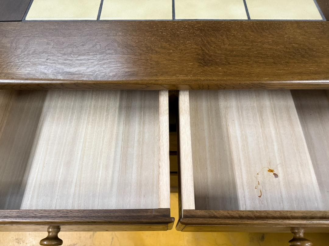 木製 タイル天板 4段チェスト