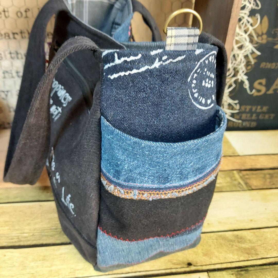 【ふはち】刺繍デニムバック　No.655　ショルダーベルト