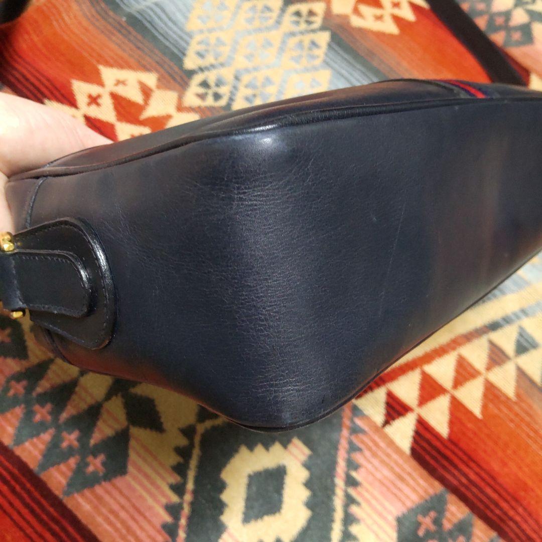 オールドGUCCI ネイビー ショルダーバッグ