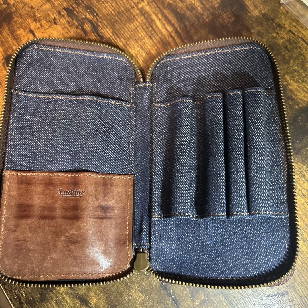 Luddite レザー 筆箱 ブラウン