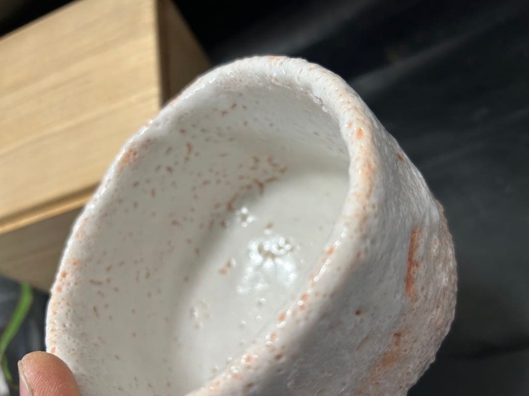 究極の美◾️蔵から桐箱に入った美しい蛇？が描かれた志野焼の抹茶茶碗が出て来ました