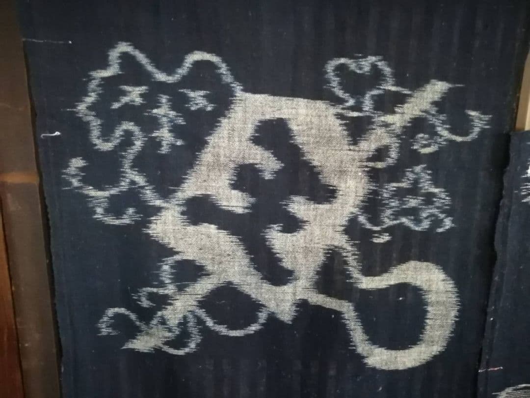 古い絵絣ハギレ　人気の絵柄5種5点