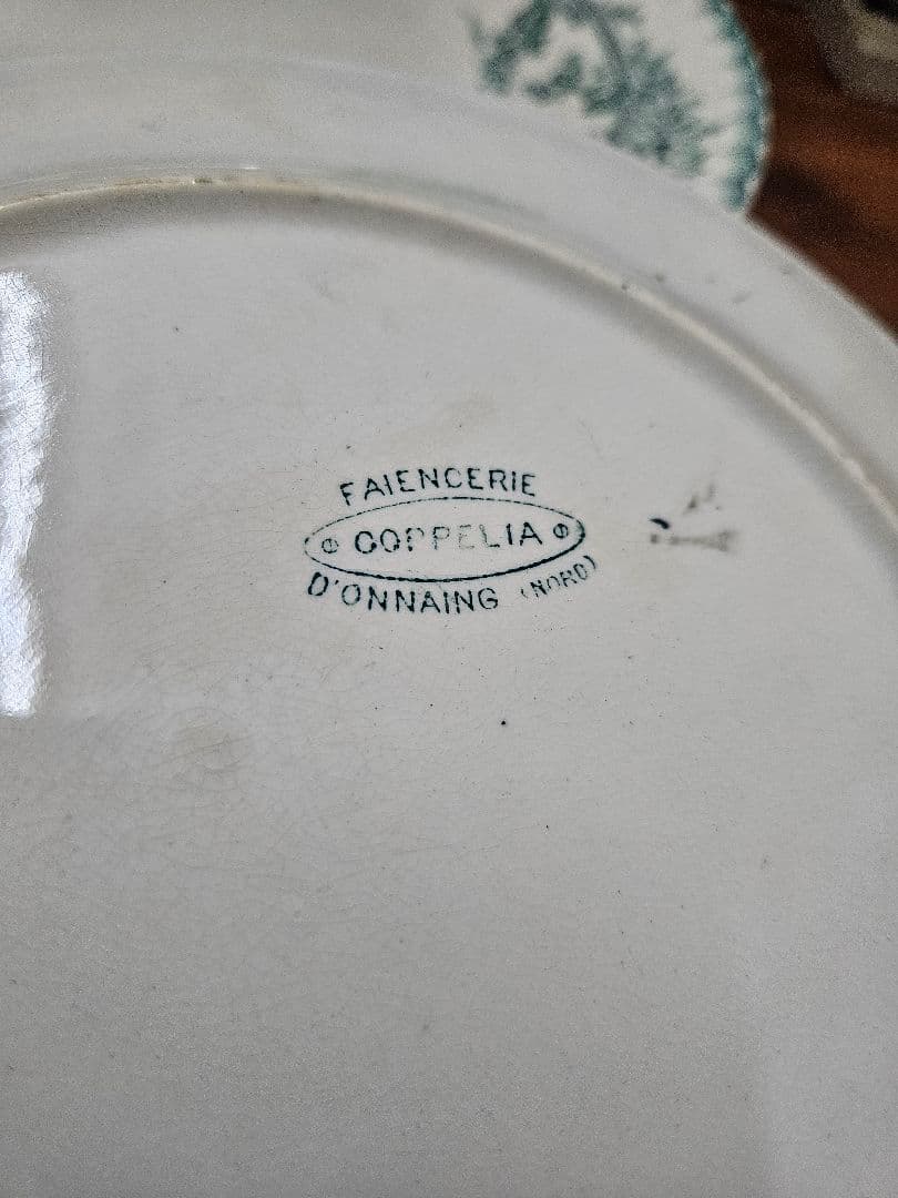 フランスアンティーク オナン窯 プレート 5枚セット COPPELIA 花柄