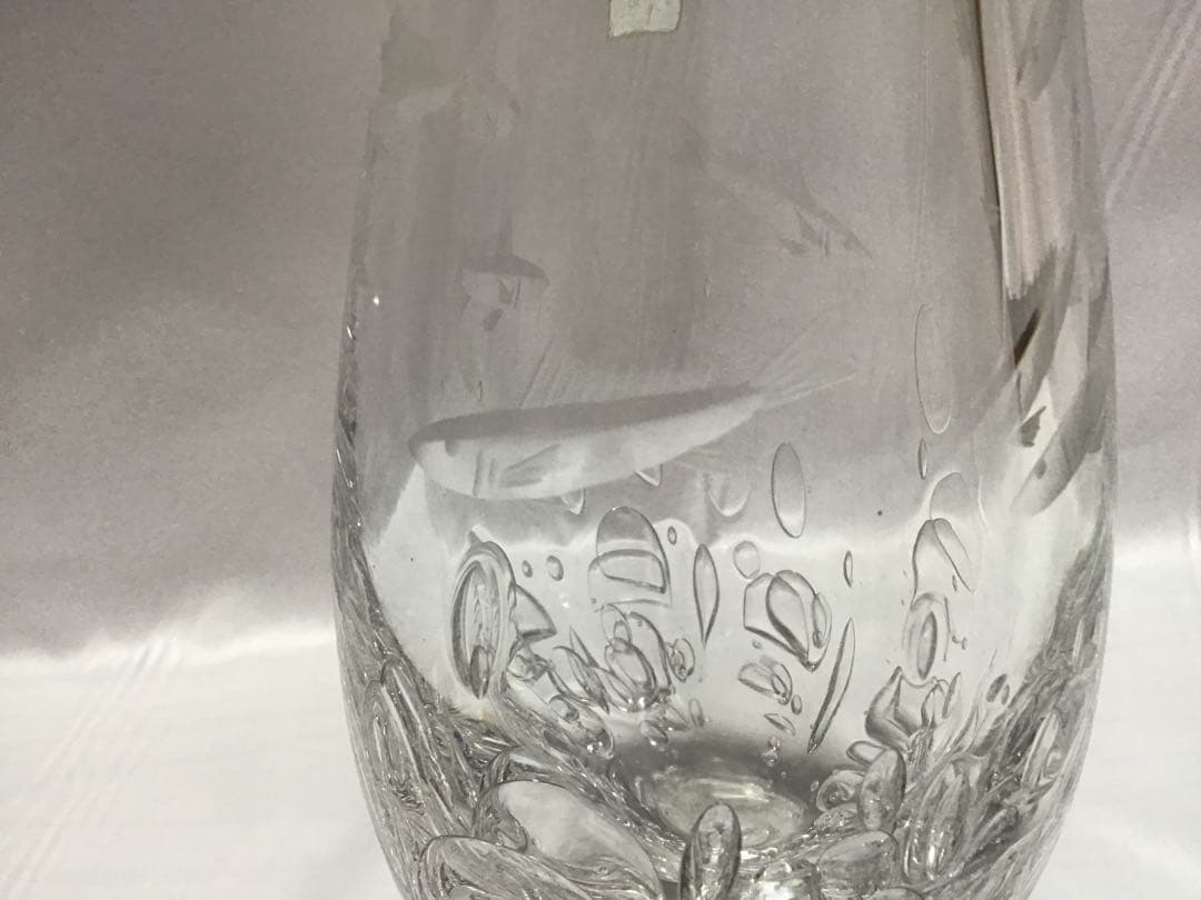 カガミクリスタル　各務満　カガミミツル　花瓶　鮎