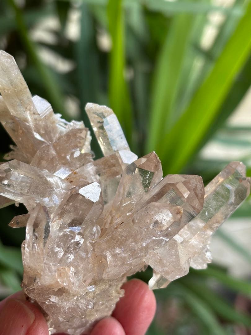 インド　マニカラン　サマディクォーツクラスター　145g ブーケのよう　天然石