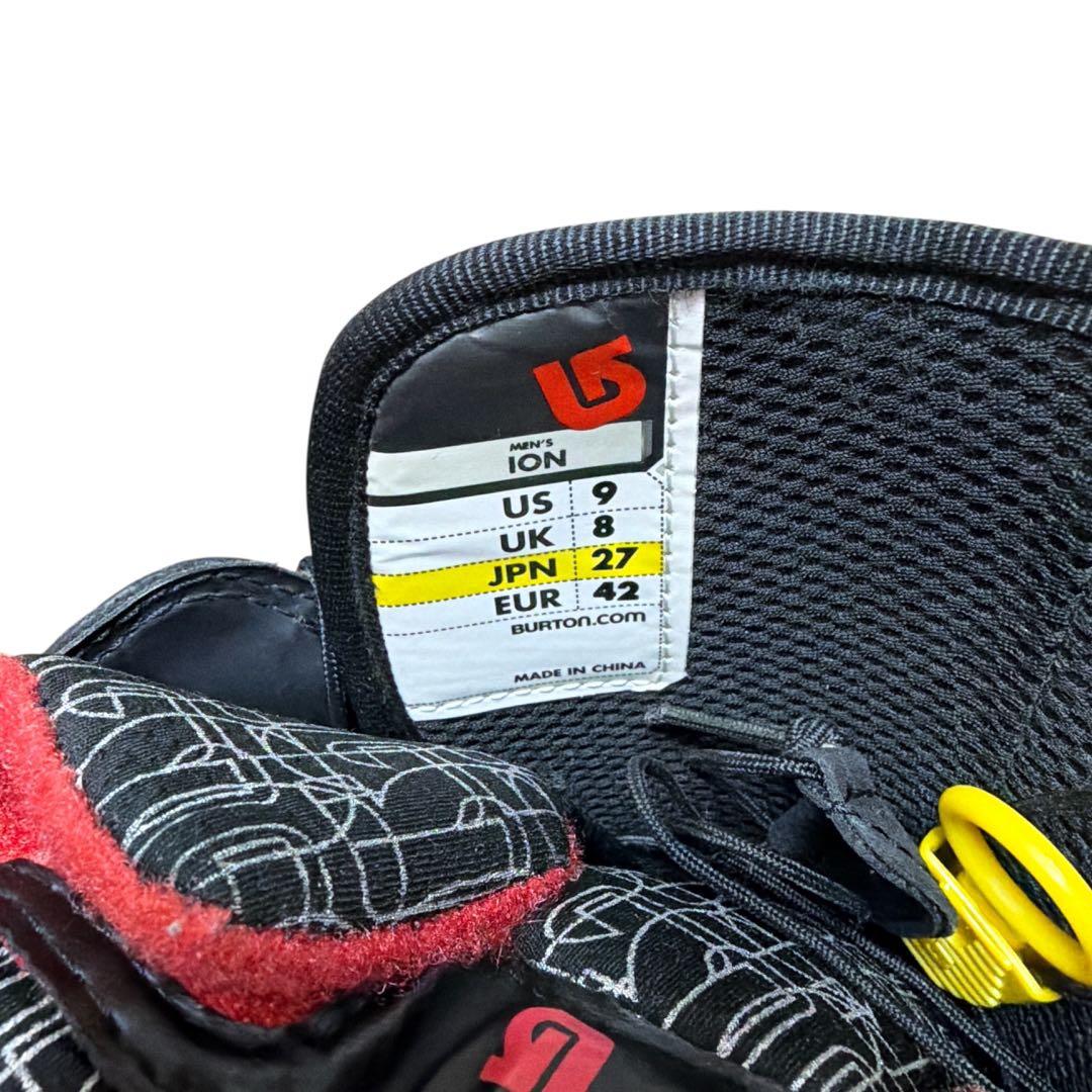 【名作】BURTON ION メンズ 27cm ハイエンドブーツ 赤黒 US9