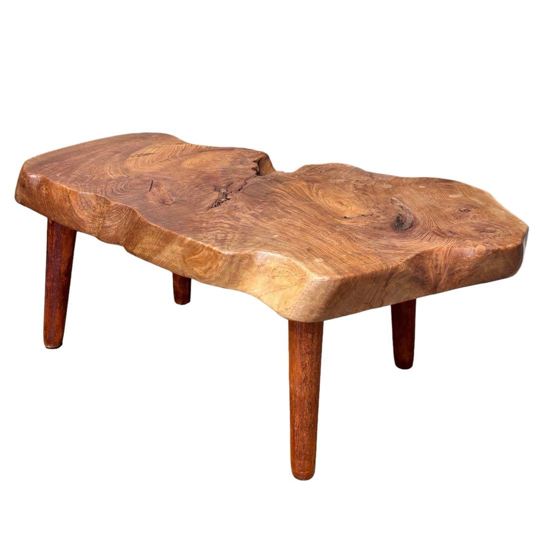 オールドチーク 総無垢 座卓 座敷机 一枚板テーブル 一点物