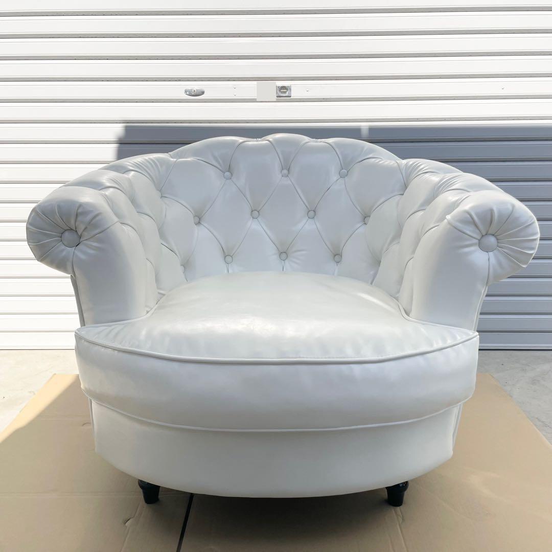 1人掛けソファ シェル ホワイト 家具 インテリア 貝殻 椅子 チェア サロン