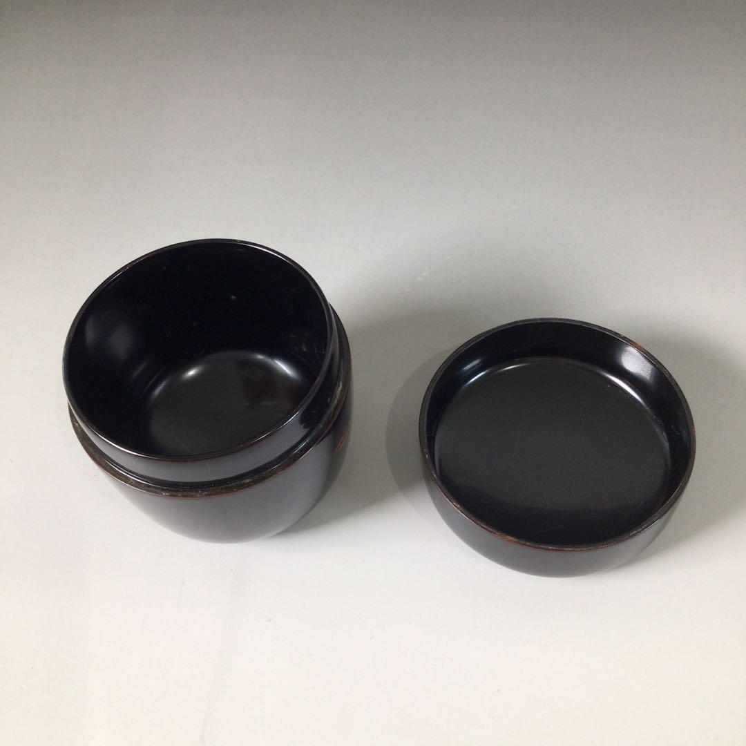 Ｓ９６　棗　『秀峰作』『黒漆塗』『中棗』　共箱　茶道具