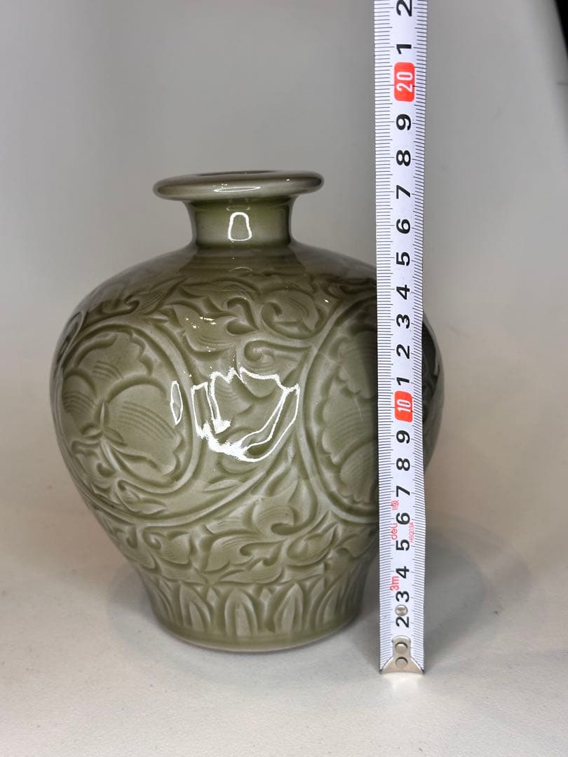 【新年セール】耀州窯 青磁 花瓶 中国古美術 时代物