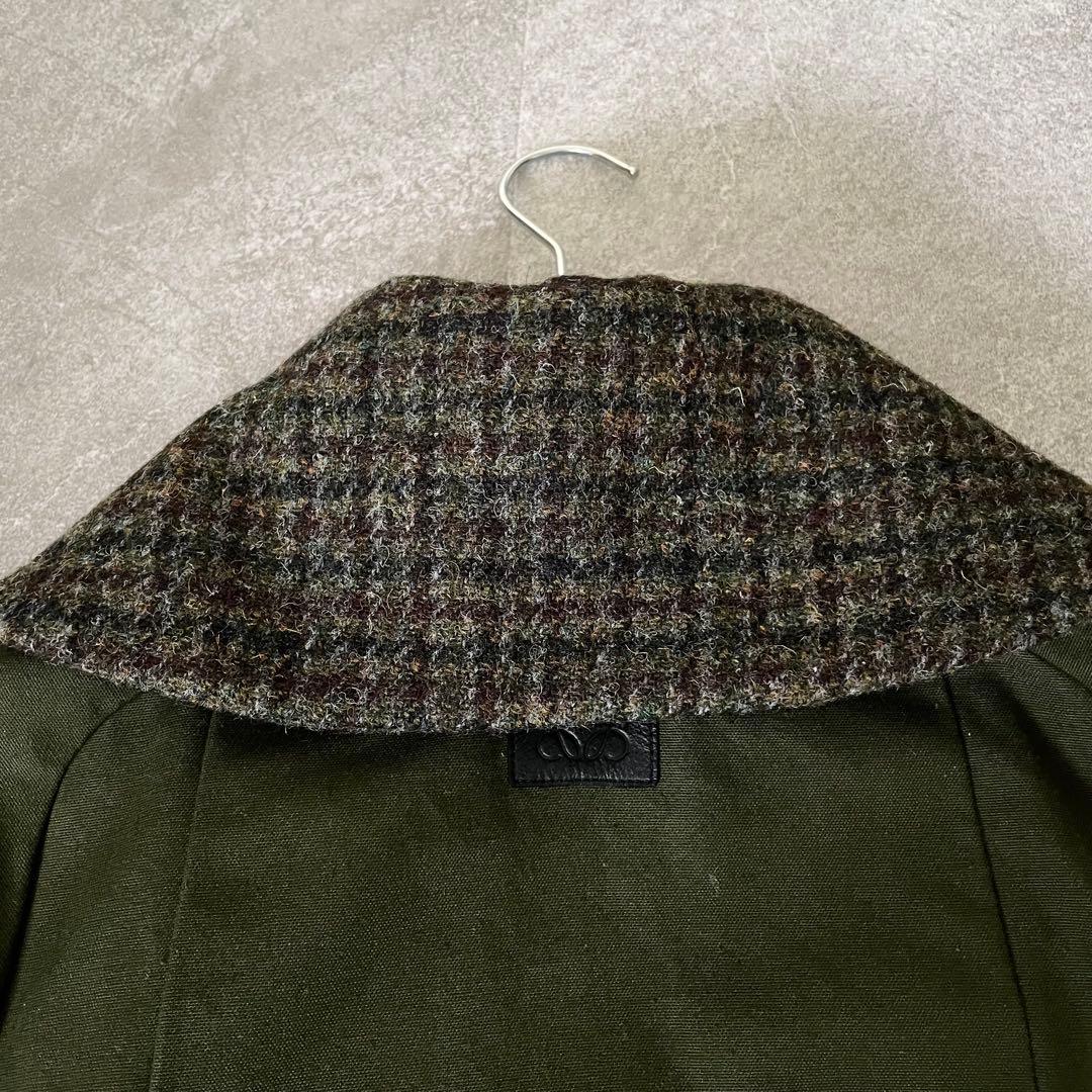 美品★ロエベ　ハウンドトゥース カラージャケット　ケープコート　32 襟着脱可