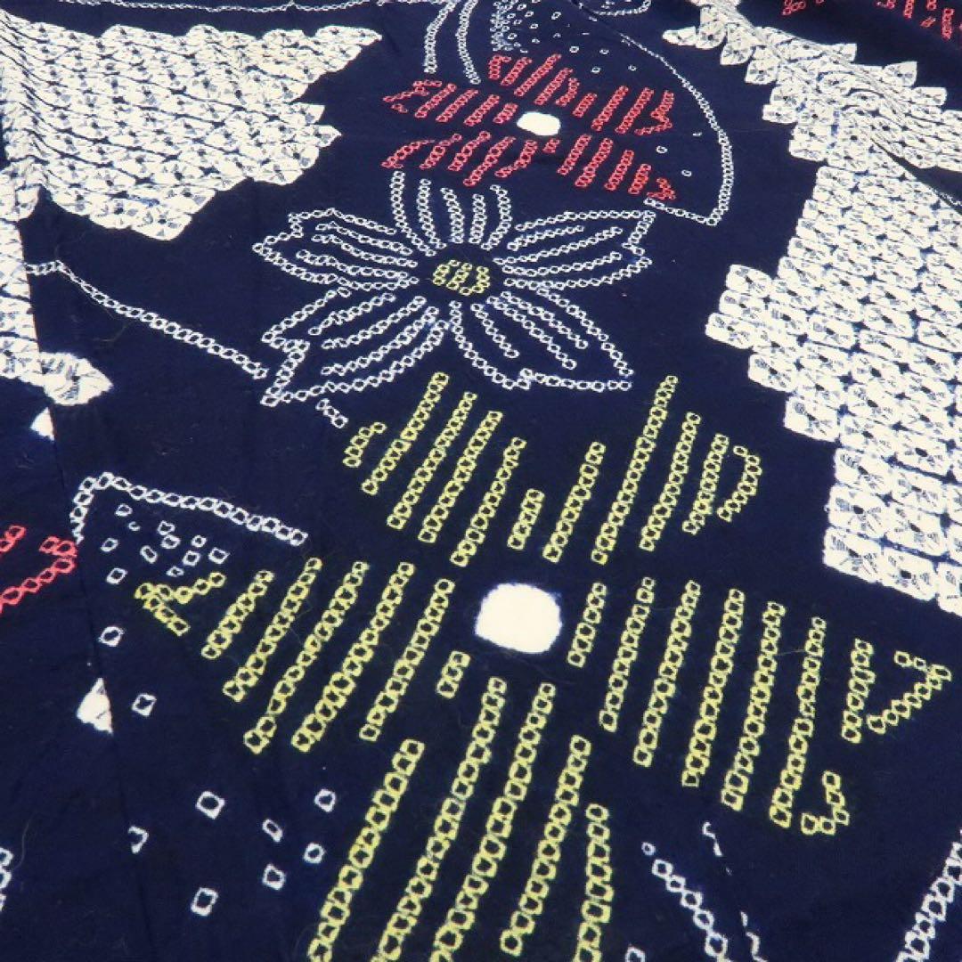 美品 有松鳴海絞り 蝶 高級浴衣 着物 綿 A3150