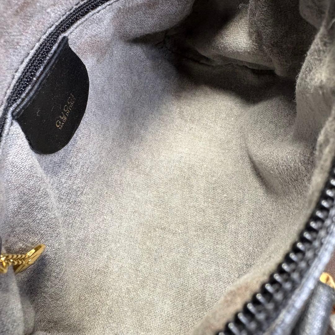 美品　グッチ バンブー 2WAY ミニ ボストンバッグ ヴィンテージ 黒　極小