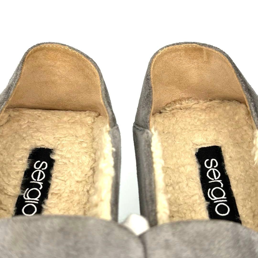 【美品】セルジオロッシ　ロゴプレート　2way ムートン　バブーシュ