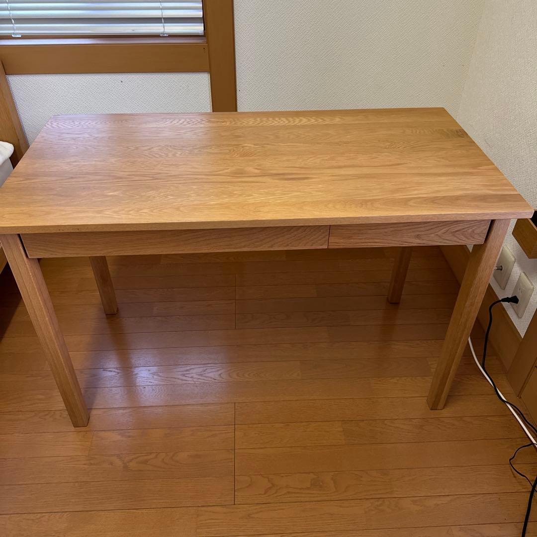 無印良品 木製デスク オーク材 幅110×奥行55×高さ70cm