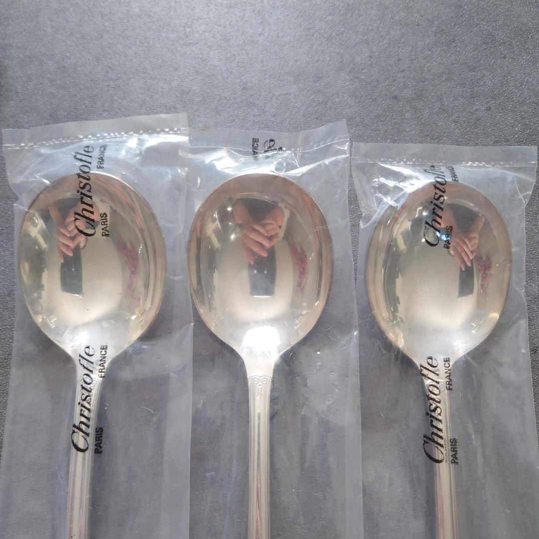 希少 クリストフル マルメゾン 未開封 コンソメスプーン 3点