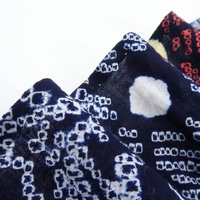 Y1213◆綿 有松鳴海絞り 洗える夏着物 手縫い仕立て 高級浴衣 着物