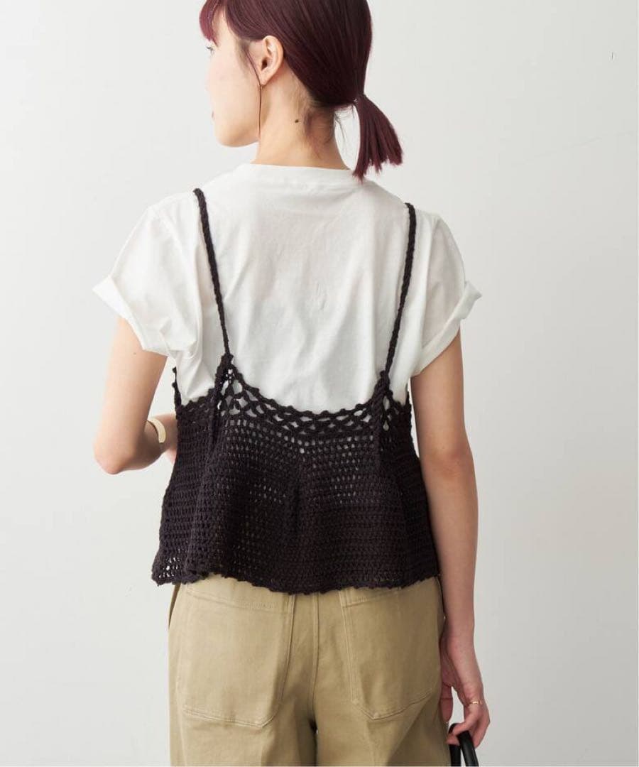 【スピックアンドスパン】クロシェニットキャミソール