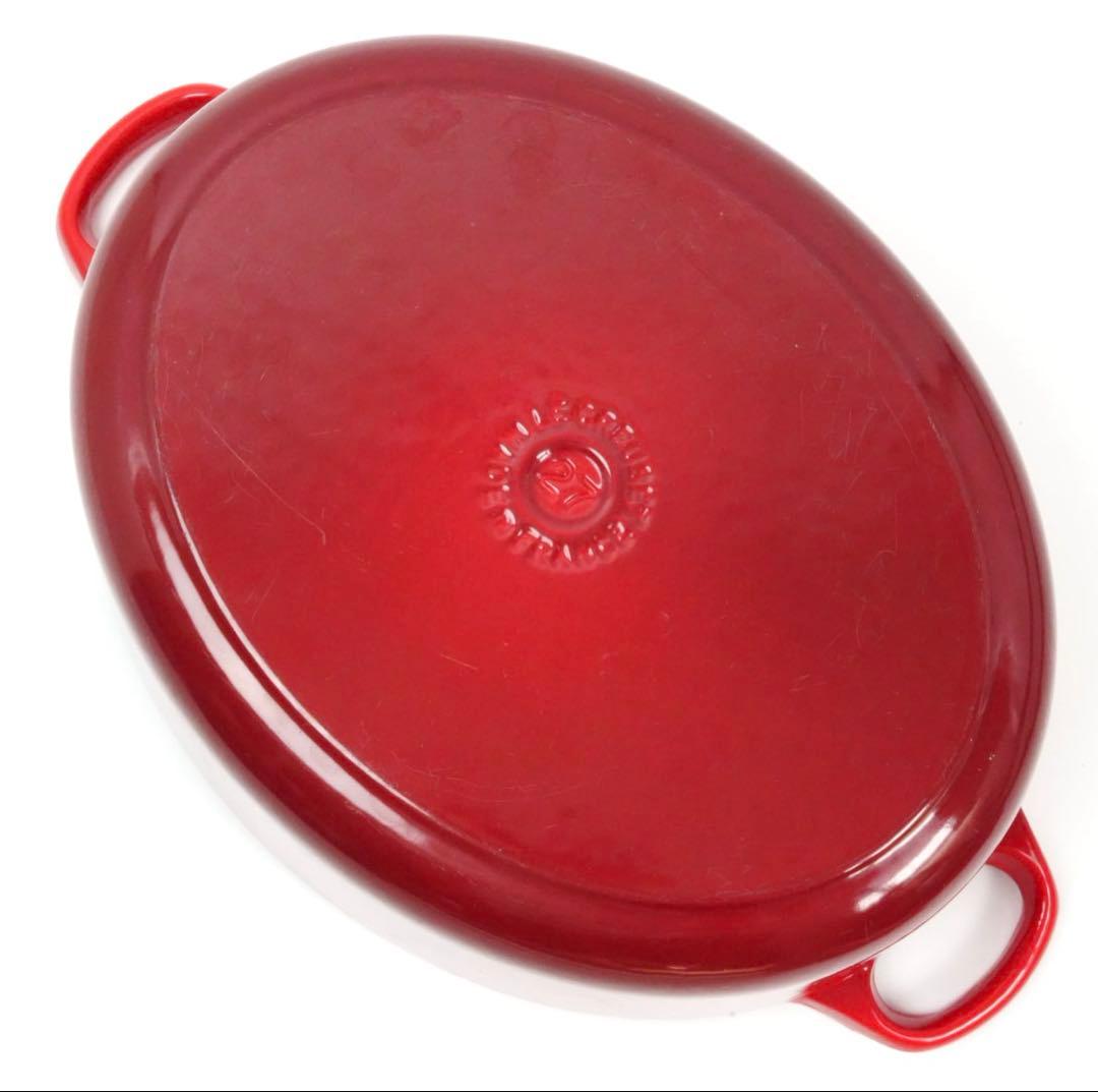 【美品】LE CREUSET　ココット オーバル チェリーレッド　27cm