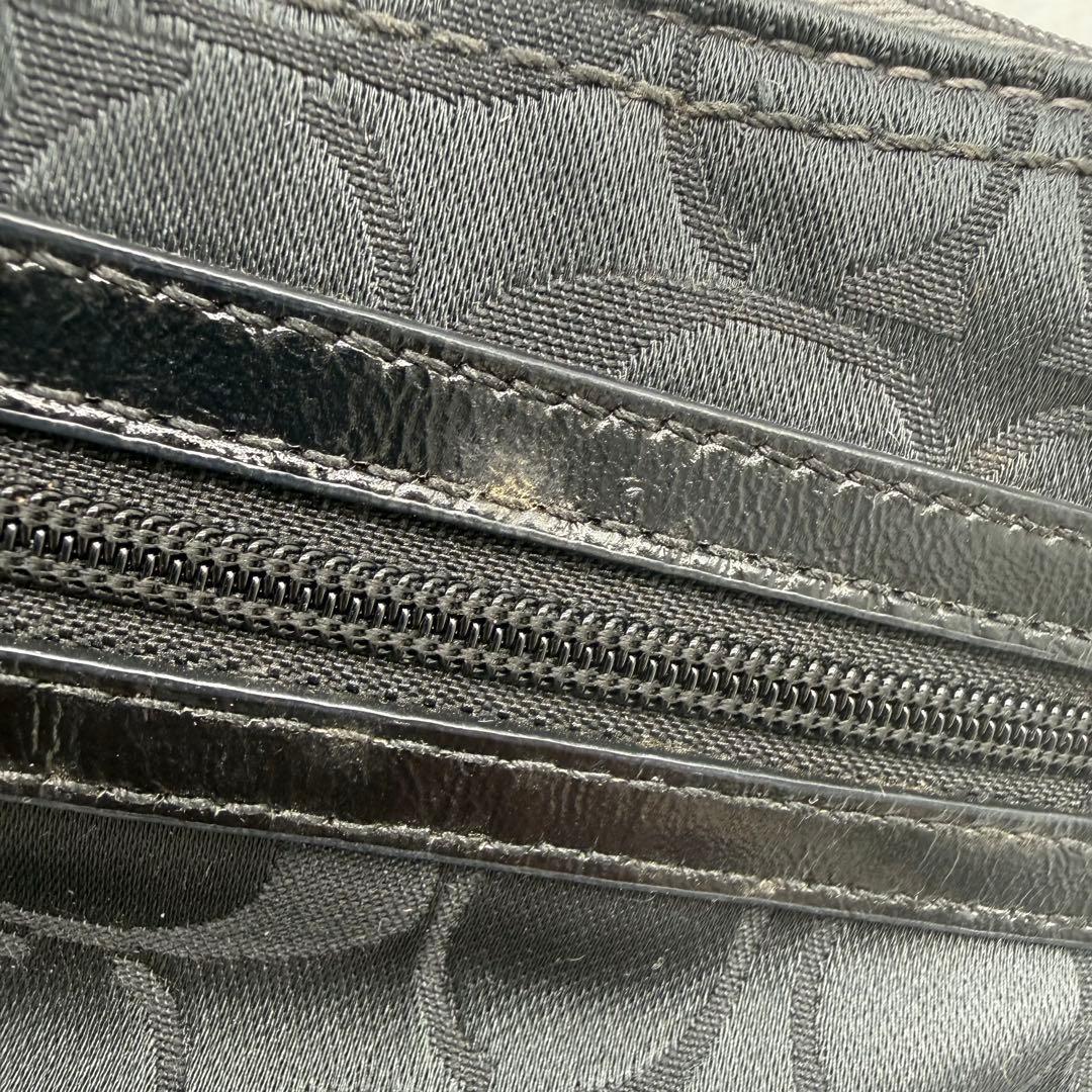 【良品】COACH コーチ ショルダーバッグ キャンバス ブラック クロスボディ