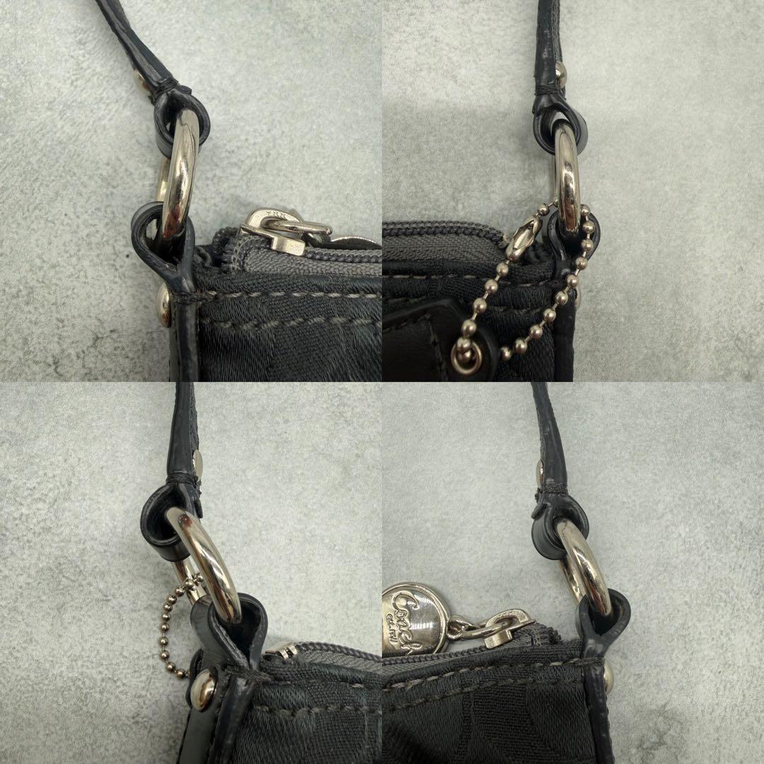 【良品】COACH コーチ ショルダーバッグ キャンバス ブラック クロスボディ