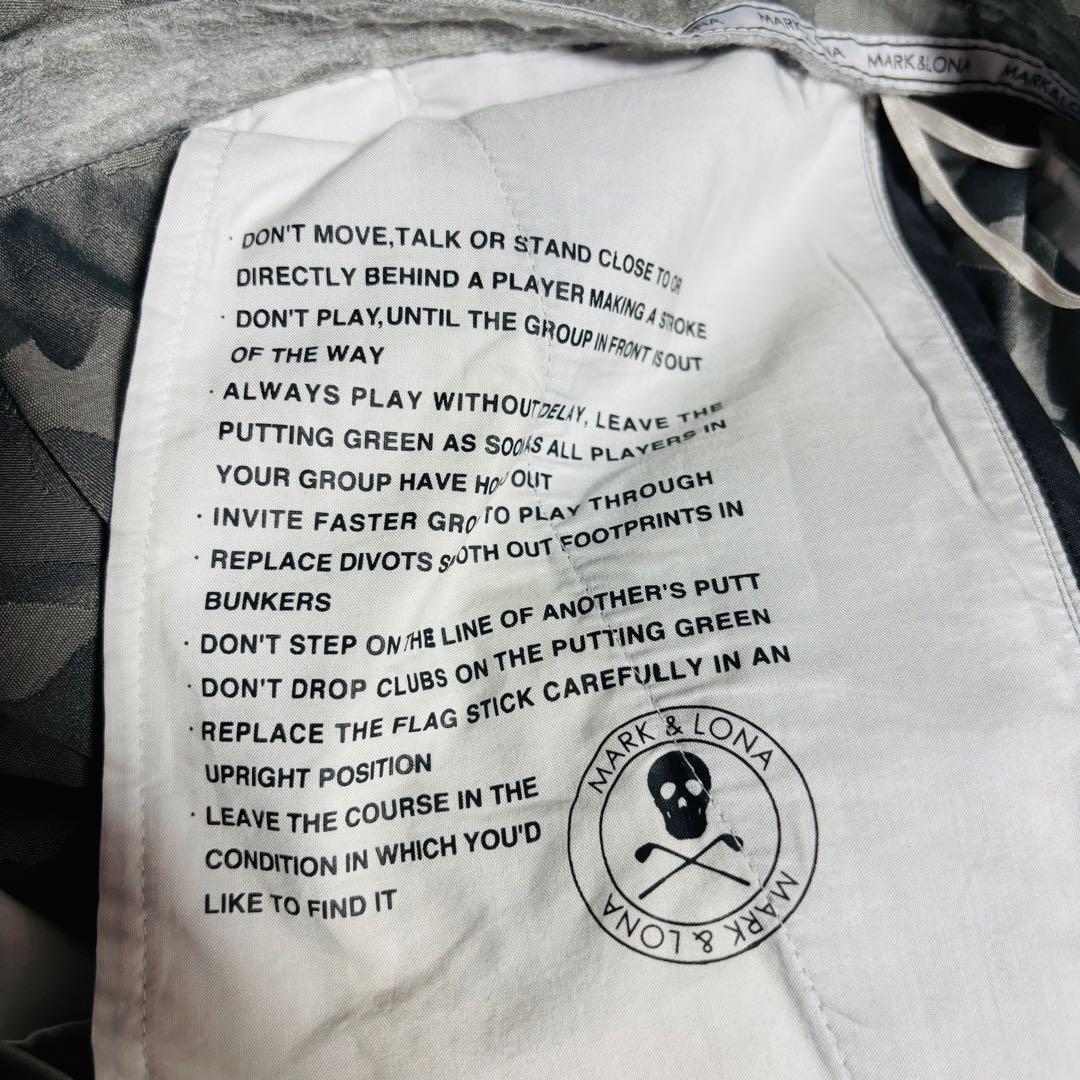 美品 マークアンドロナ パンツ グレー カモフラ 迷彩 スカル ストレッチ L