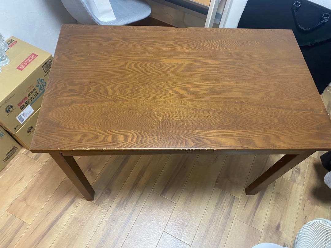 木製デスク ブラウン 2引き出し