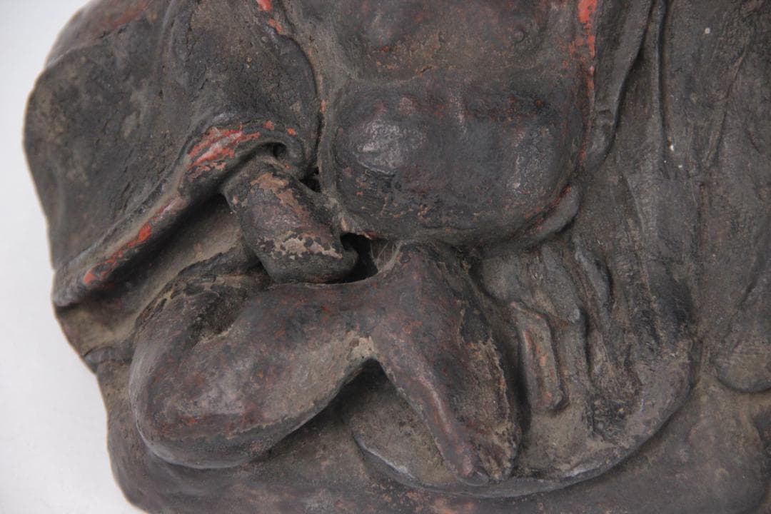 桃山時代 楽焼　田中 宗慶　達磨　だるま　置物　焼き物　箱付 EM19-18