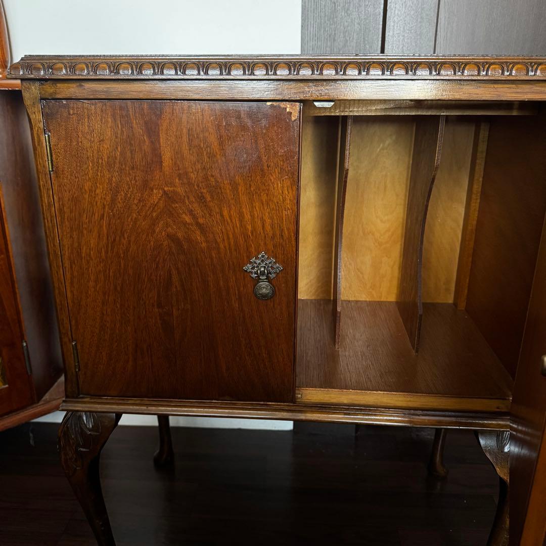 アンティーク　木製レコードラック　ミュージックキャビネット　ミッドセンチュリー