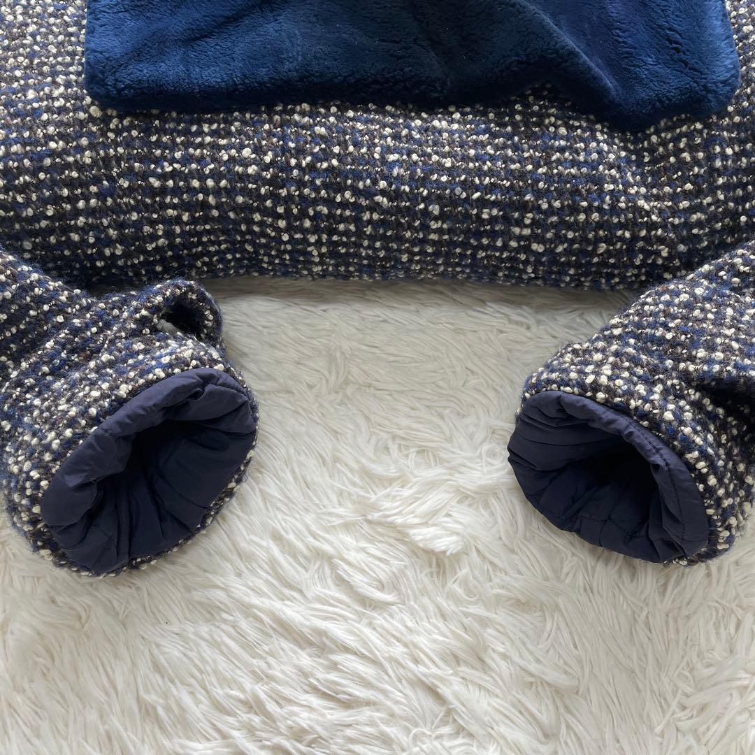 イレブンティ 伊製 ポロコート メランジ 起毛ブークレ　毛　総裏キルティング