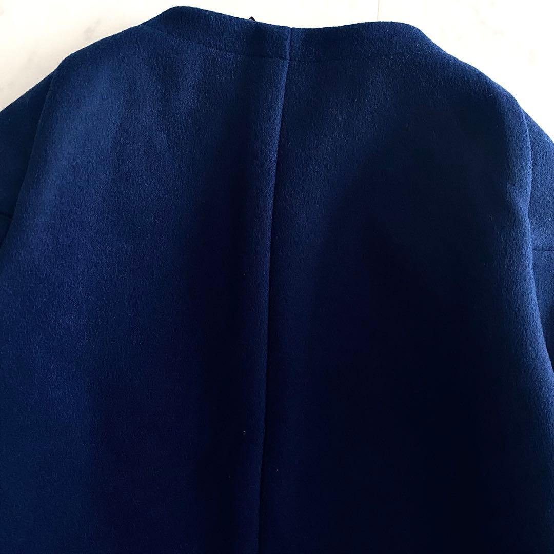 美品 サポートサーフェス×シジェームギンザ ノーカラーショート丈ウールコート 1