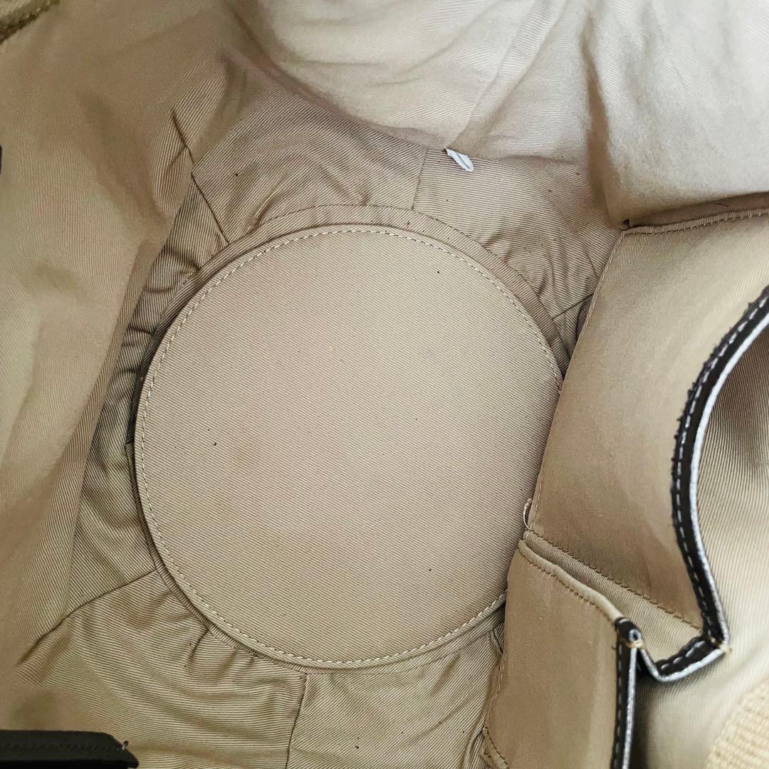 ヴィオラドーロ ラフィアかごバッグ　ラメ糸テープハンドル　牛革タッセル　保存袋