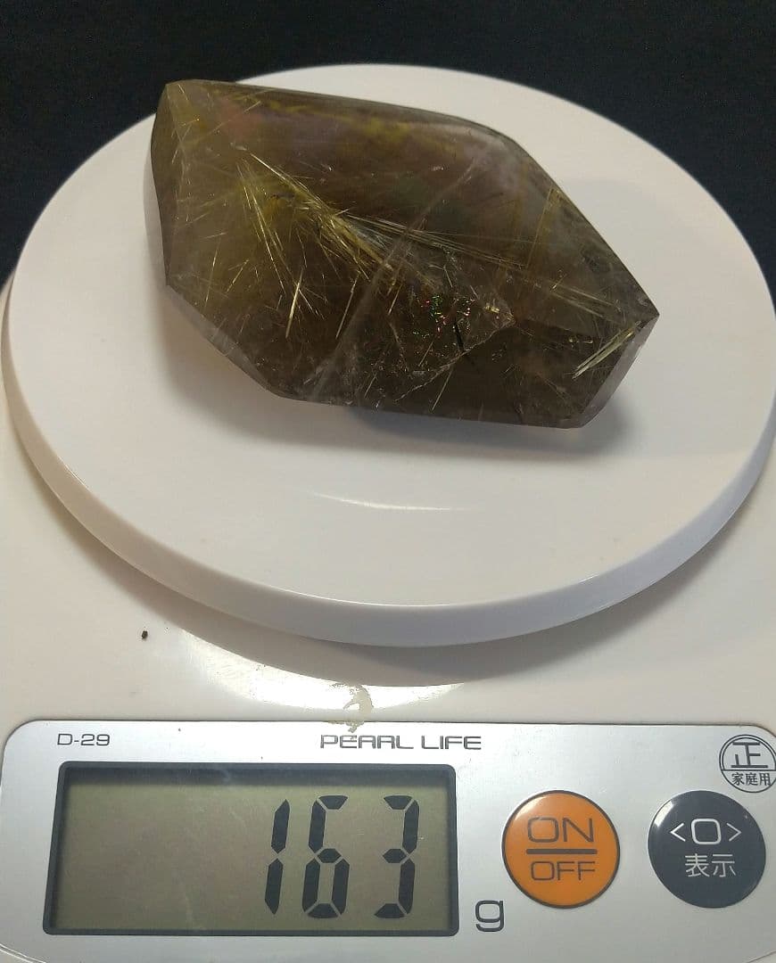 ★ゴールドルチル《原石》台座付き　置物　クラスター　天然石　金運　仕事運　勝負運