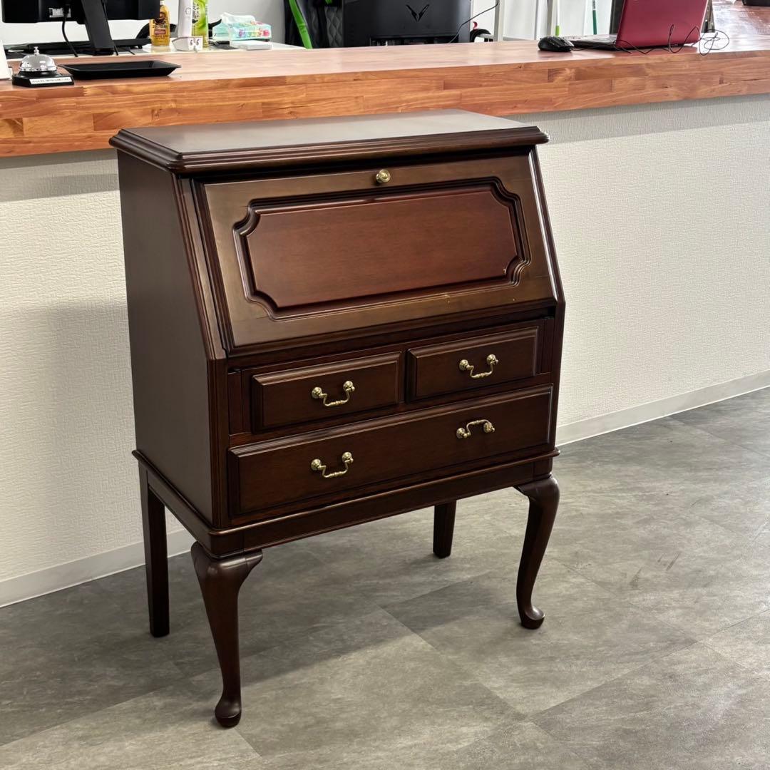 ◇マルニ木工 地中海 ライティングビューロ 机 デスク 猫脚