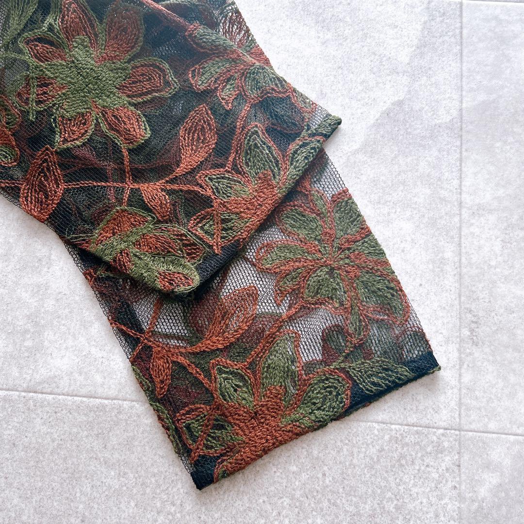未使用級✨ FUMIE=TANAKA 刺繍 ブラウス レース チュール 花柄
