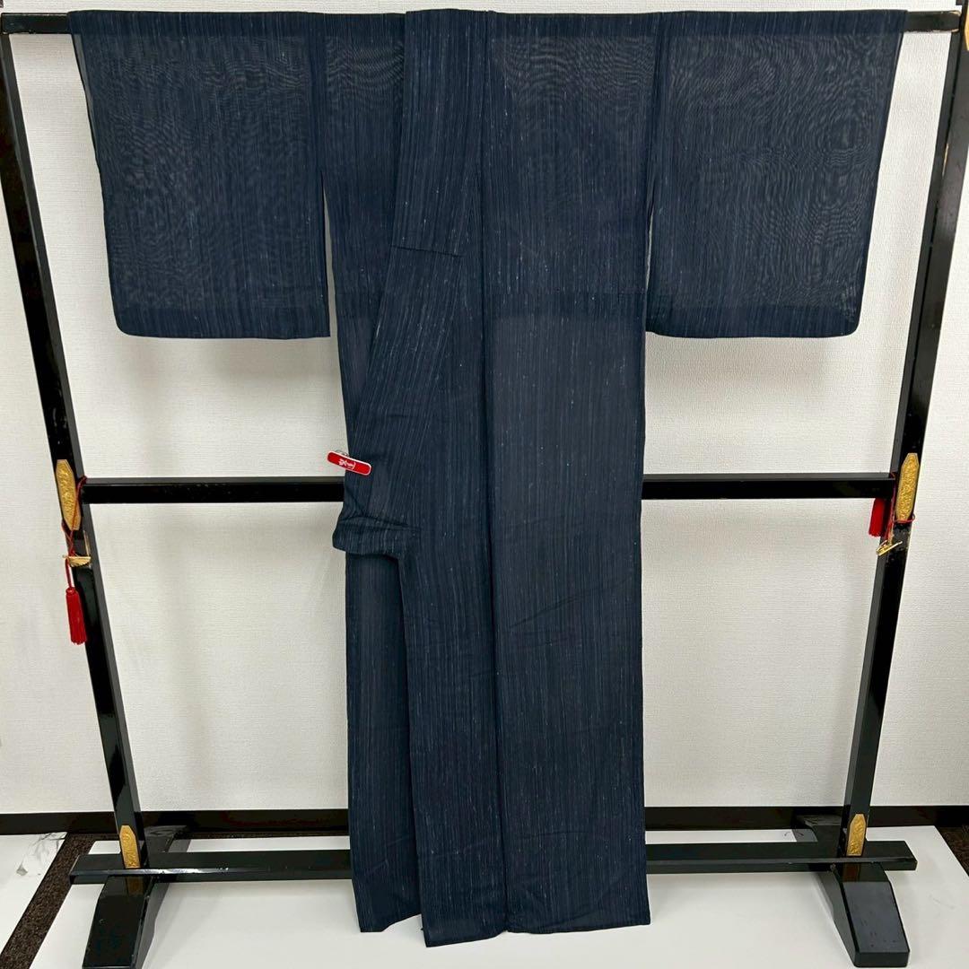 y*i様 身幅大きめ 夏着物 裄69.5紗織 藍染め やまとお誂え 希少サイズT