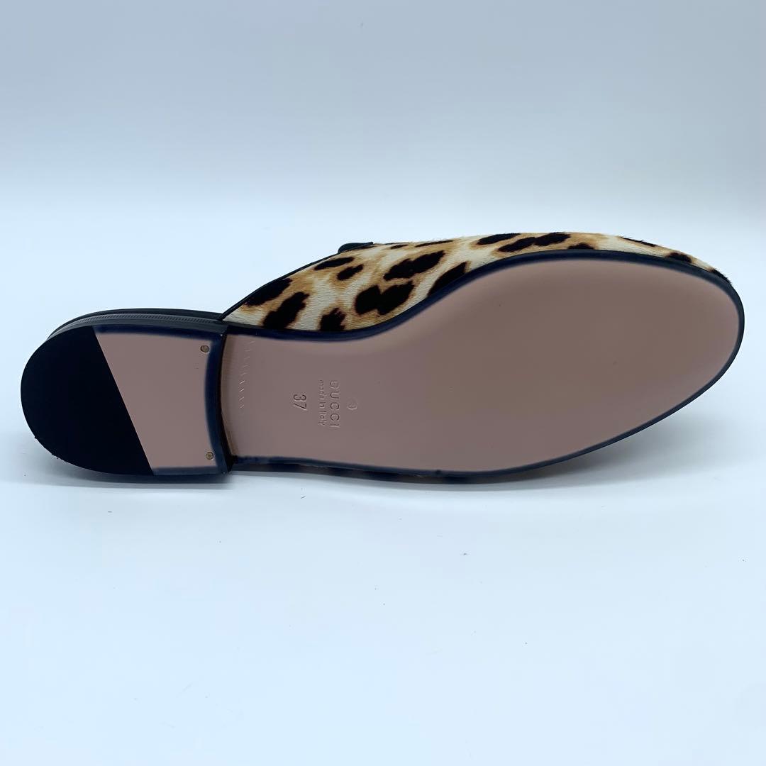 m31　グッチ プリンスタウン ミュール ホースビット はラコ ヒョウ柄