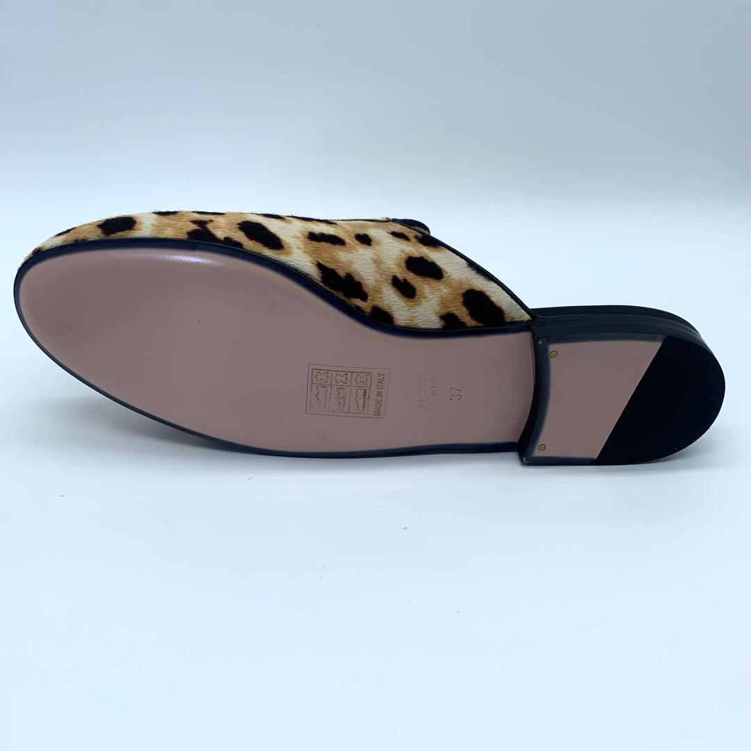 m31　グッチ プリンスタウン ミュール ホースビット はラコ ヒョウ柄