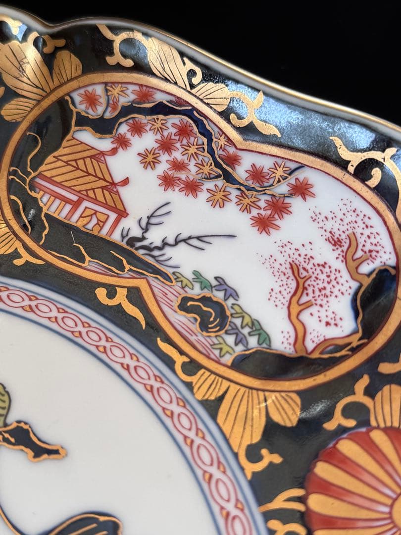 【共箱付き未使用】有田焼 其泉窯琳派　古伊万里様式　大皿1枚　飾り皿　豪華絢爛