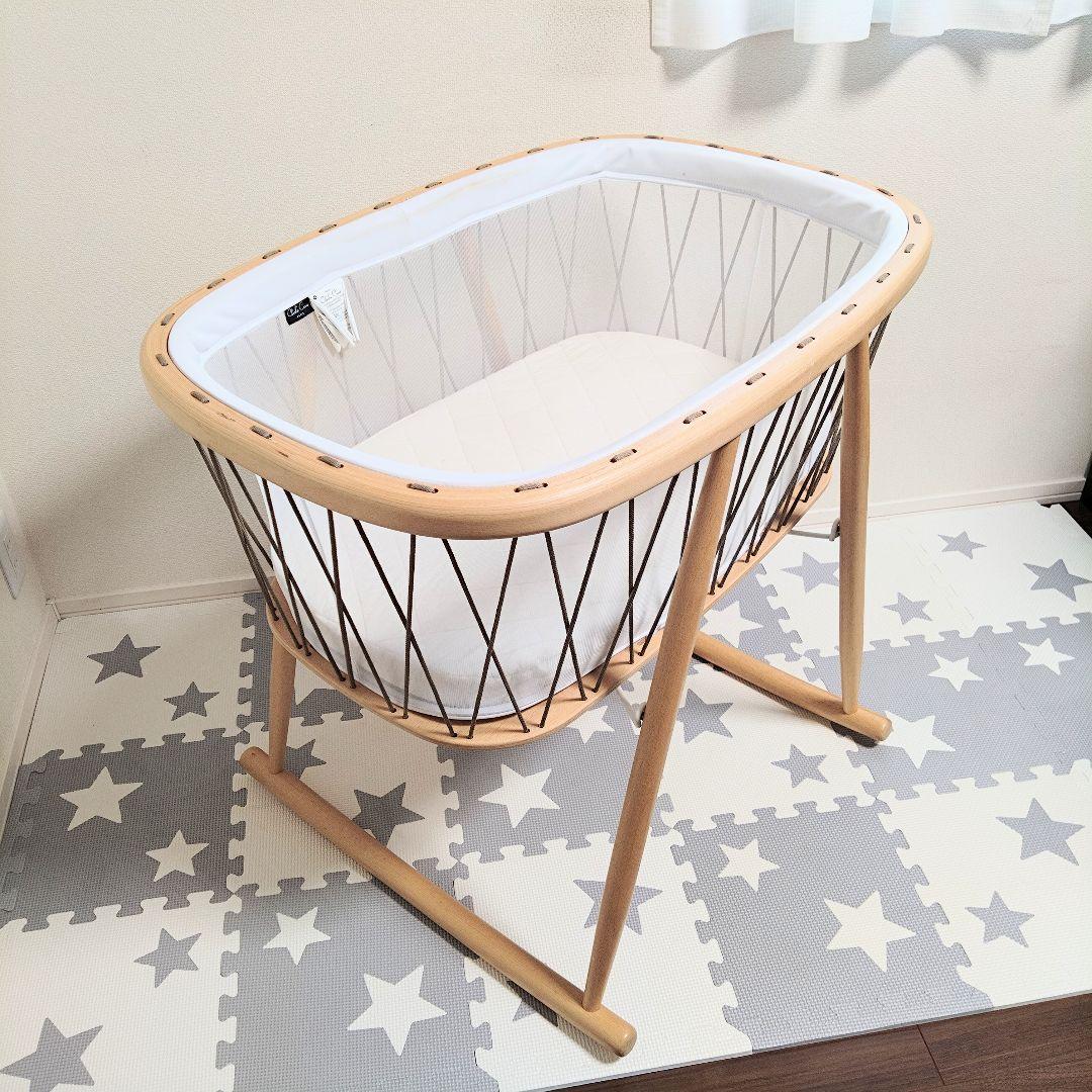 チャーリークレーン　ベビーベッド　ゆりかご　クミクリブメッシュ⭐︎