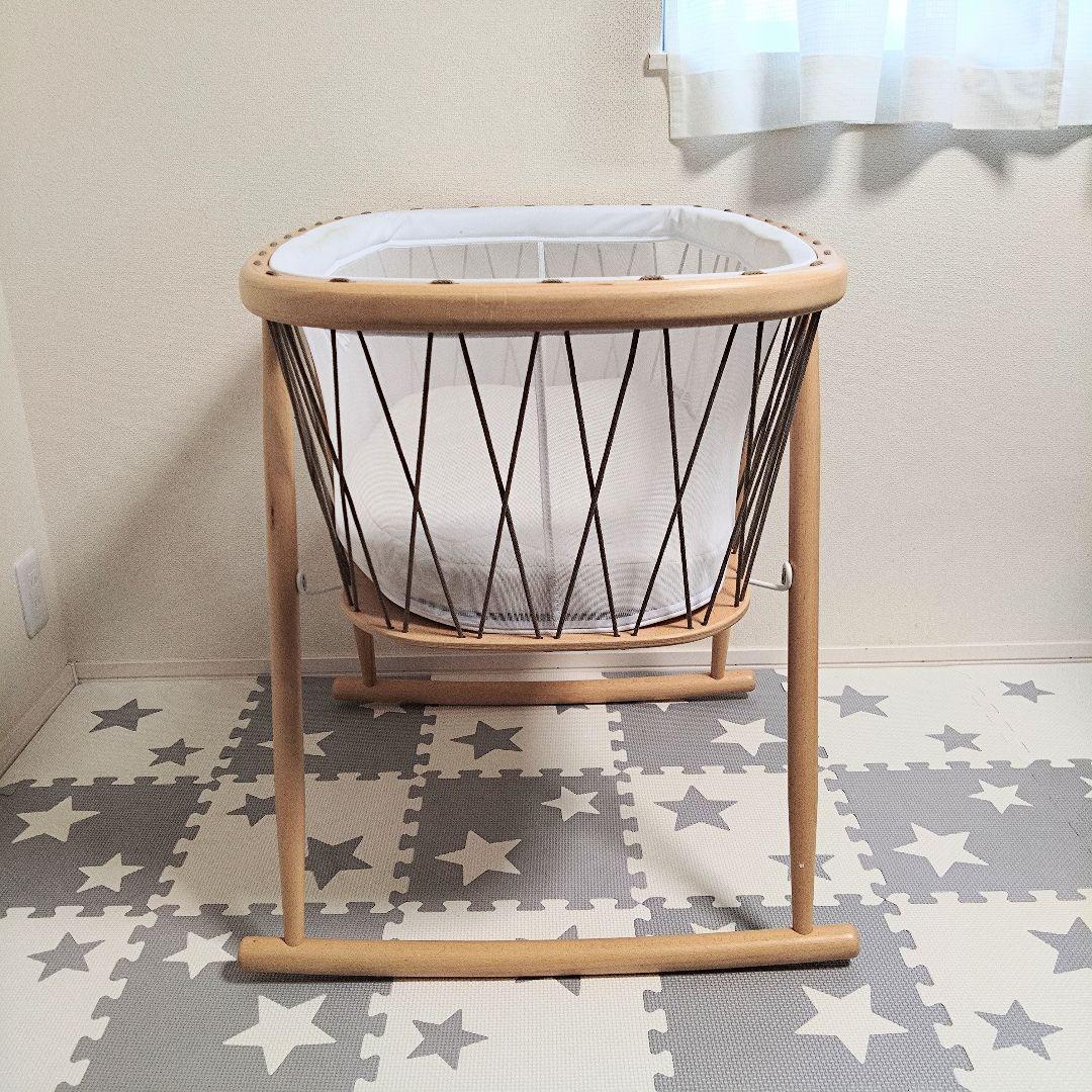 チャーリークレーン　ベビーベッド　ゆりかご　クミクリブメッシュ⭐︎
