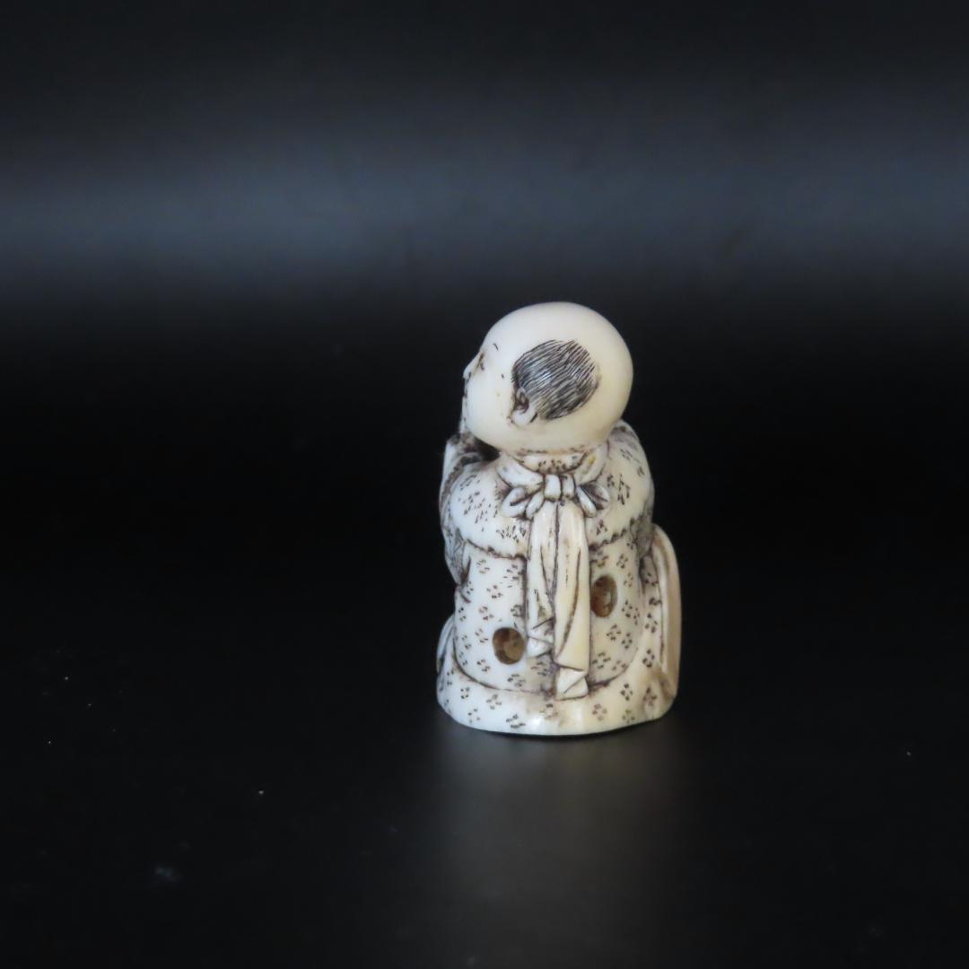 牧童と牛図蒔絵印籠（根付　唐子とひょっとこ面）