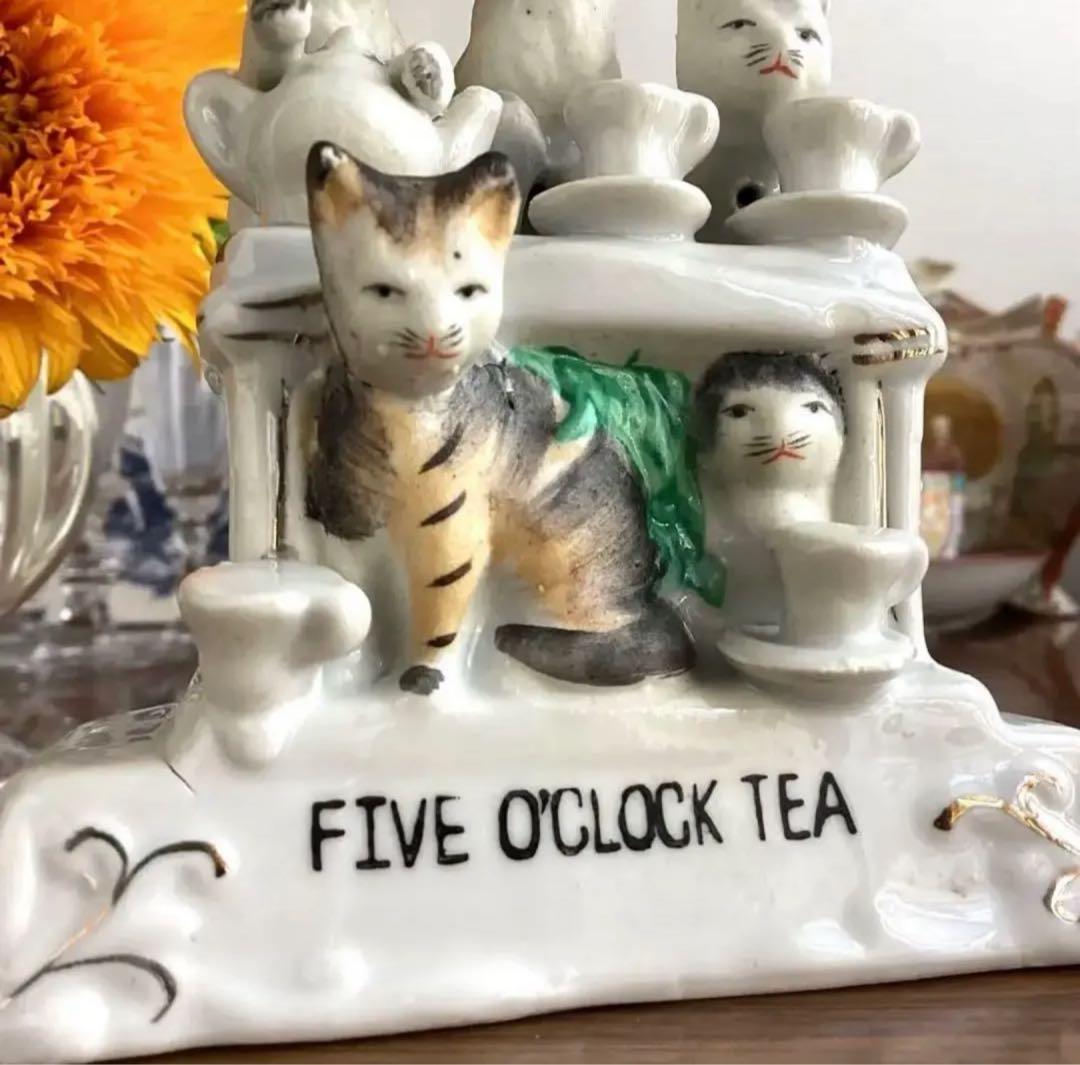 英国アンティーク1885年 ♤ 5匹の猫と5時のお茶 ♤ フェアリング