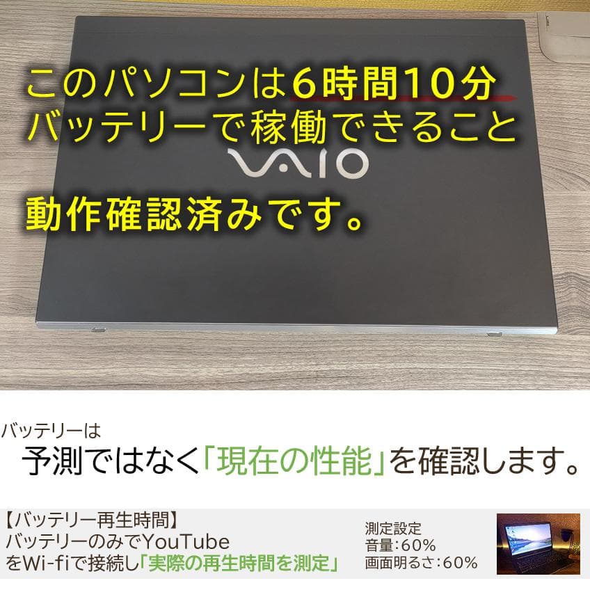 【熱問題対策整備】バッテリー6時間以上オフィス付きVAIO Pro VJPG13