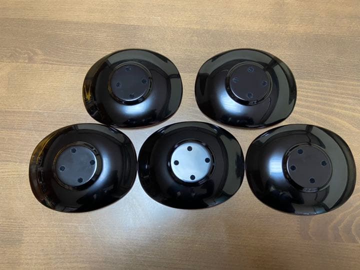 輪島塗　花図替茶托　五客　塗師　静峰作　共箱　M183