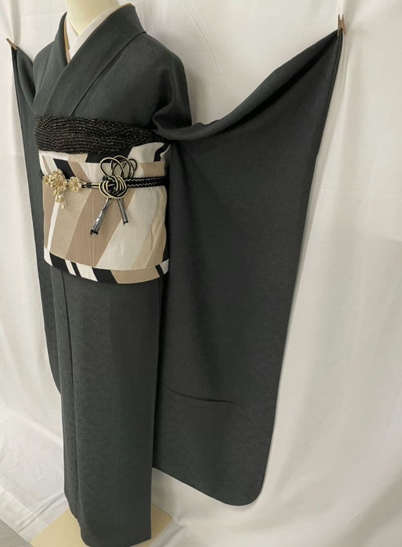 売約済み【WA-Modern】★★正絹　紋意匠　無地振袖　7点フルセット★★