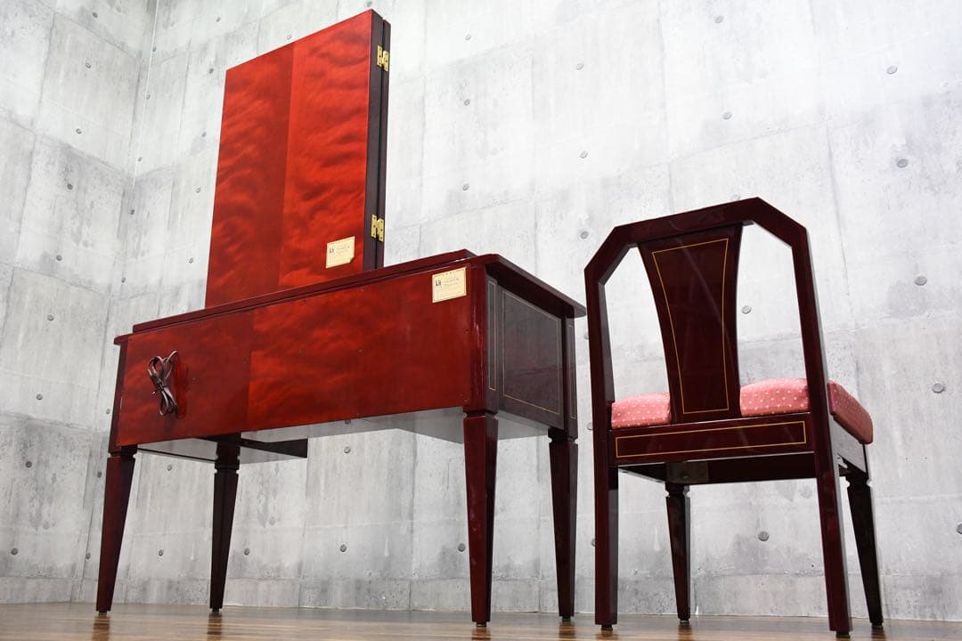 DFK72 北谷家具 キットファニチュア 仔山羊革張り ドレッサー チェアセット